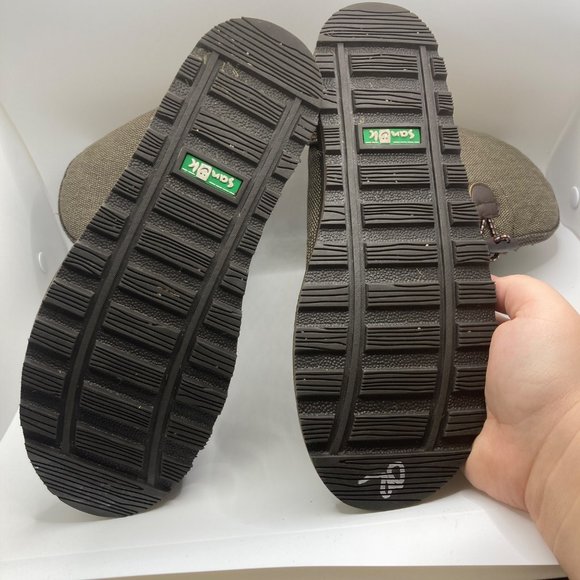 Sanuk flurry boot toggle canvas brown tan bootie 6 - Picture 6 of 9